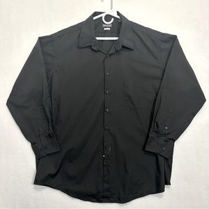 NWOT Van Heusen Men Dress Shirt Black Size 18.5 34/35